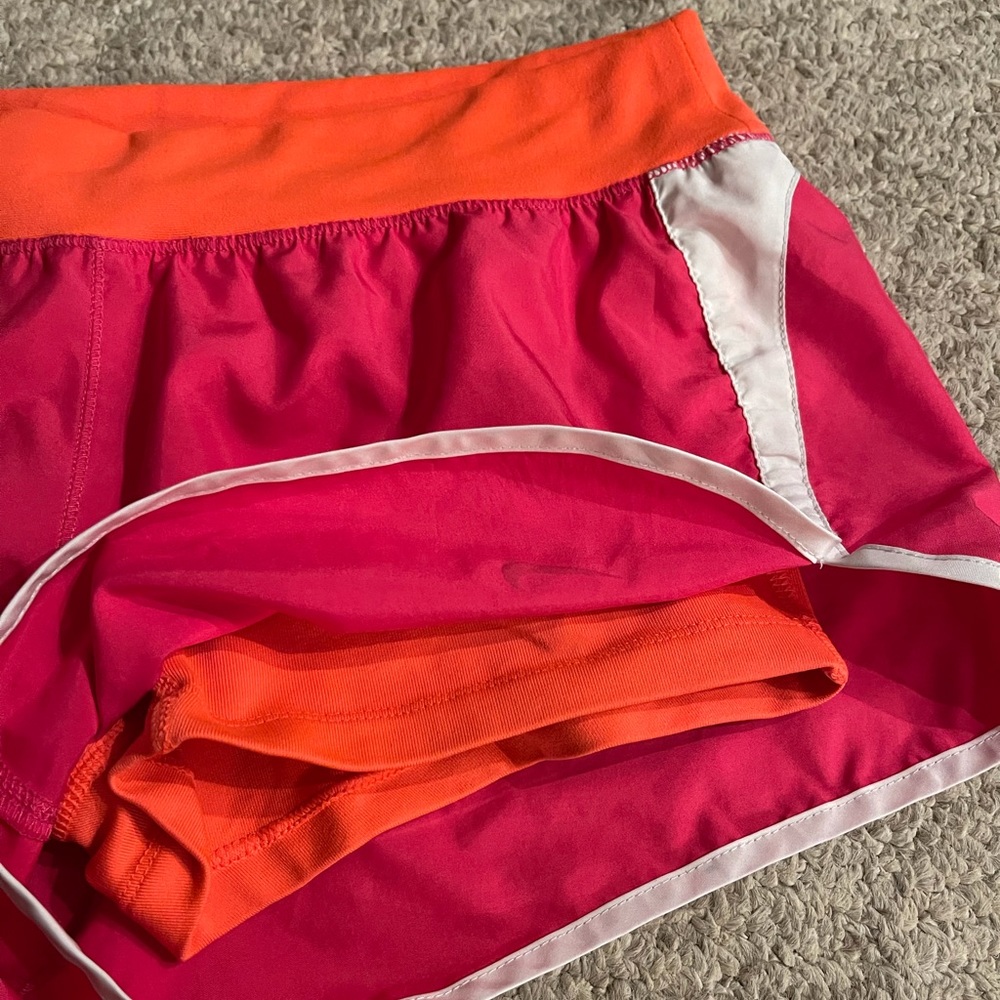 Nike Dri-Fit Pink/Orange Running Shorts w/ Spandex